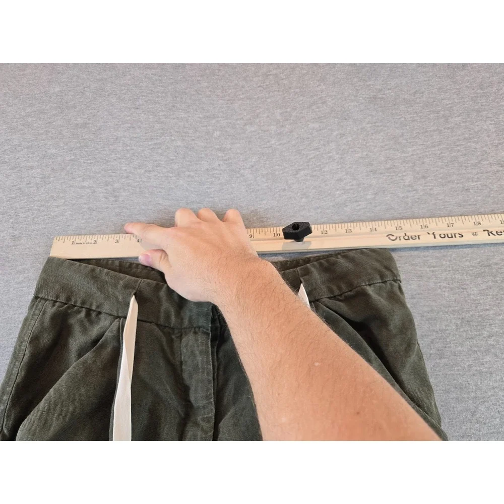 Wilfred Aritzia Trousers Womens‎ 2 Olive Allant Cropped Drawcord Linen Pants